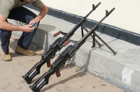 Looking at rifles