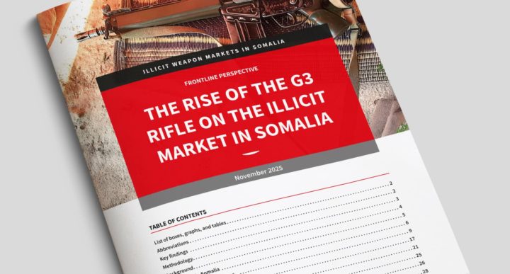 The rise of the G3 Rifle on the illicit market in Somalia. Cover page with G3 rifle and table of contents.